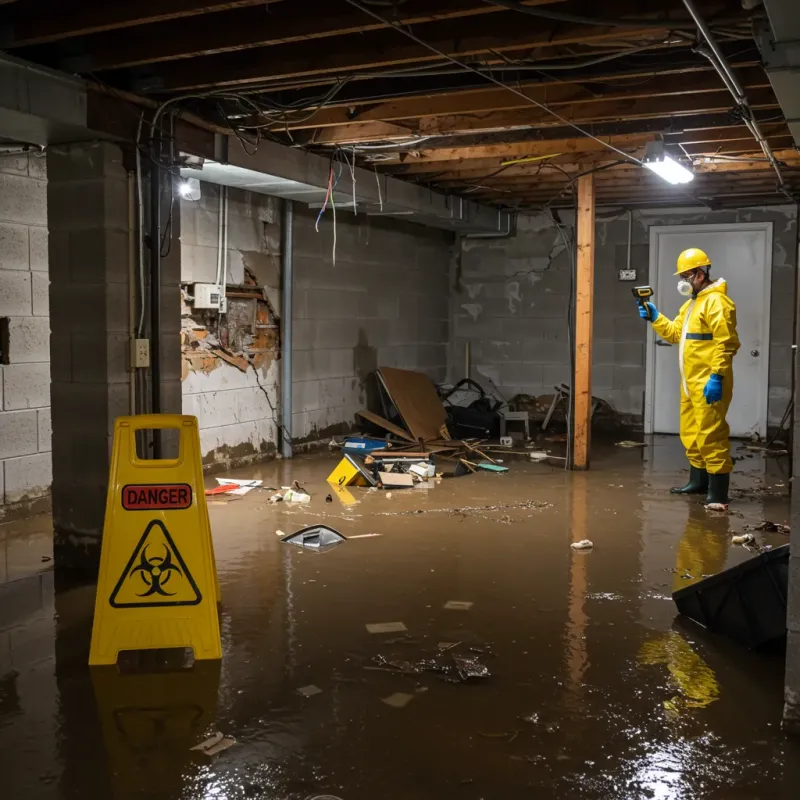 Flooded Basement Electrical Hazard in Augusta, KY Property