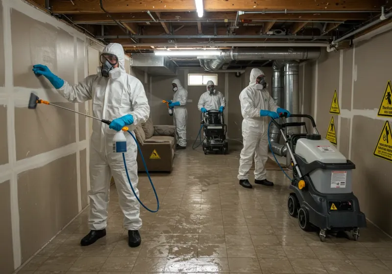 Basement Moisture Removal and Structural Drying process in Augusta, KY